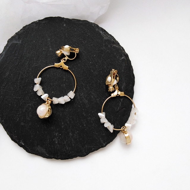 

Creative Simple Geometric Round Temperament Women Resin Earrings(Clip Earring)