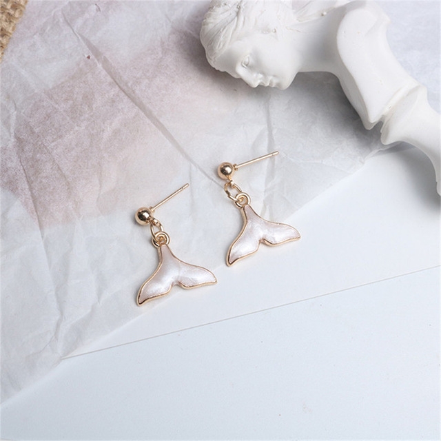 

Simple Cute Mermaid Dolphins Tail Earring for Women(925 Silver Pin)