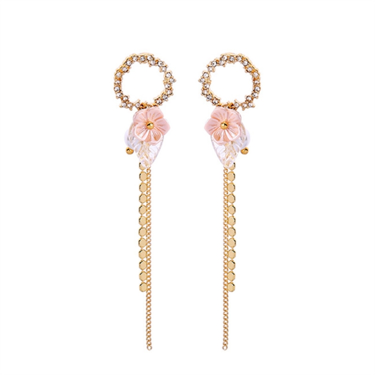 tassel earrings flowers stud earrings temperament woman crystal earrings jewelry