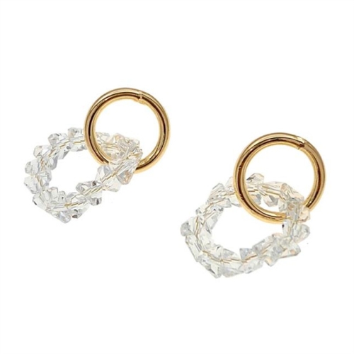 

925 Silver Elegant Small Round Crystal Stud Earring for Women