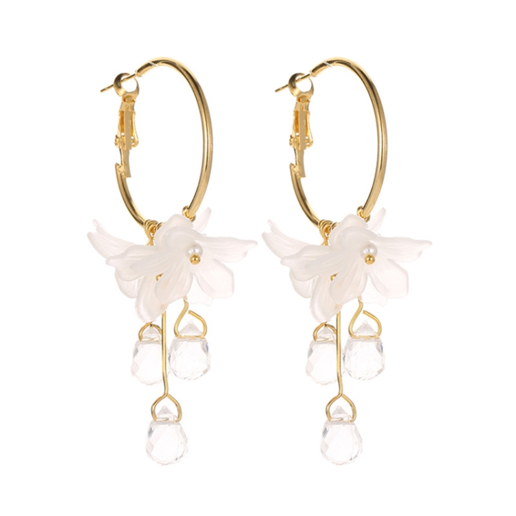 

Lovely Clear Flower Shape Simple Crystal Stud Earrings For Women
