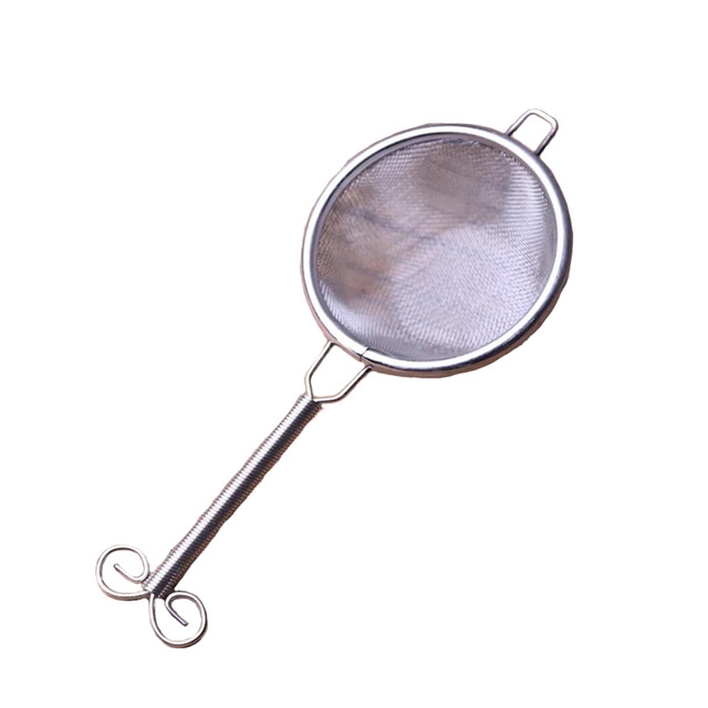 

Reusable Herb Drinking Stainless Steel Filter Tea Strainer(Silver)