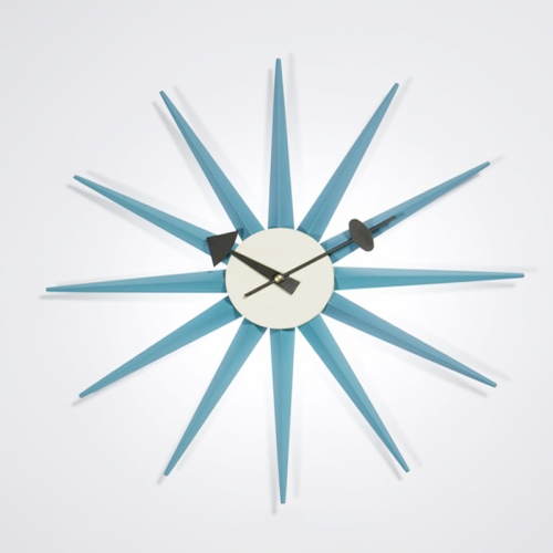 

Simple Modern Sun Clock Creative Home Accessories Wall Clock(Blue Pole)