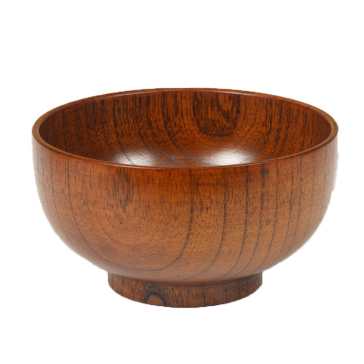 

Adult Children Jujube Solid Wood Bowl Soup Noodle Bowl Household Tableware, Size:Diameter 13 cm