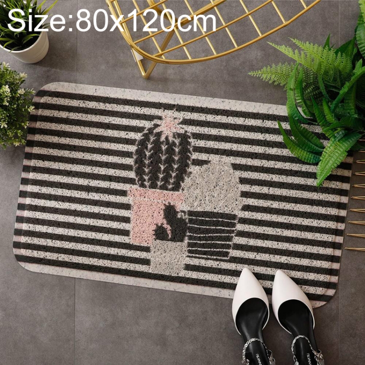 

80x120cm Entrance Hall Carpet PVC Wire Loop Mat Door Mat Living Room Floor Non-slip Rug(Stripe)