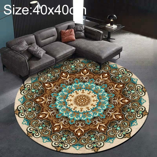 

Ethnic Carpet Camel Mandala Flower Carpet Non-slip Floor Mat, Size:Diameter 40cm(Gray)