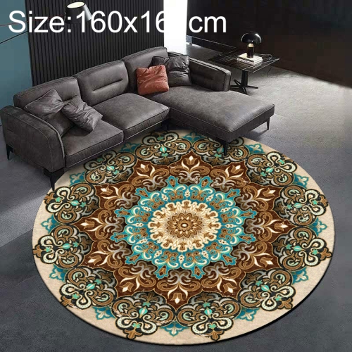 

Ethnic Carpet Camel Mandala Flower Carpet Non-slip Floor Mat, Size:Diameter 160cm(Gray)
