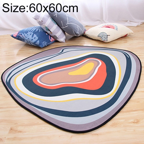 

Circular Geometry Carpet Home Hotel Cartoon Door Mat, Size:Diameter 60cm(Orange)