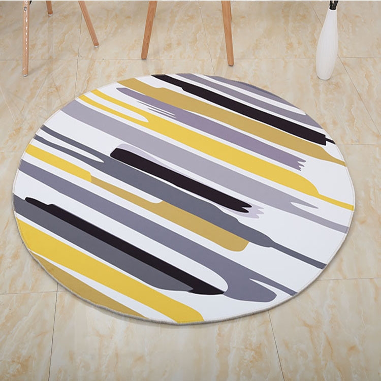

Modern Home Round Simple Print Geometric Pattern Soft Non-slip Carpet, Size:80cm(Geometry 3)