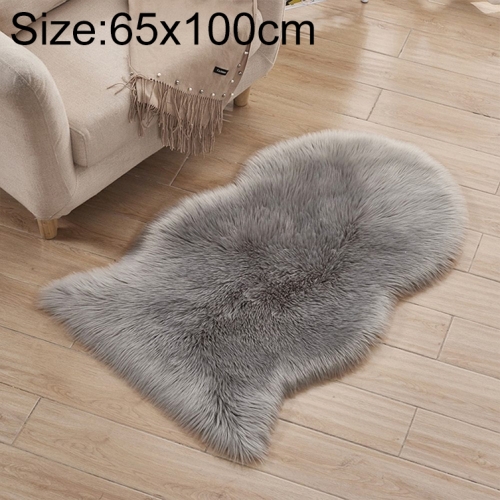 

Irregular shape Faux Woolen Washable Carpet Living Room Sofa Cushion, Size:65x100cm(Grey)