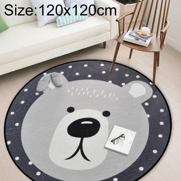 Sunsky Cartoon Animal Round Carpet Kids Room Computer Chair Rug Home Decor Soft Bedroom Size Diameter 120cm Bear