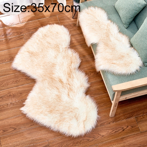 

Creative Double Heart Imitation Wool Carpet Sofa Cushion Mat Plush Bedroom Living Room Floor Rugs, Size:35x70 cm(White Yellow)