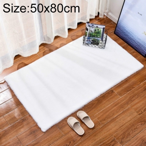 

Rug Artificial Rabbit Hair Carpet Non-slip Floor Mats for Living Room Bedroom Balcony Home Decoration, Size:500x800mm(White)