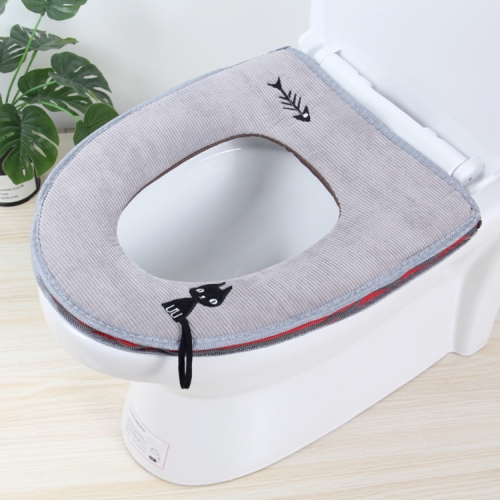 

Washable Bathroom Toilet Seat Cover Warmer Soft Cushion Pad Closestool Lid Mat Household Products(Grey)