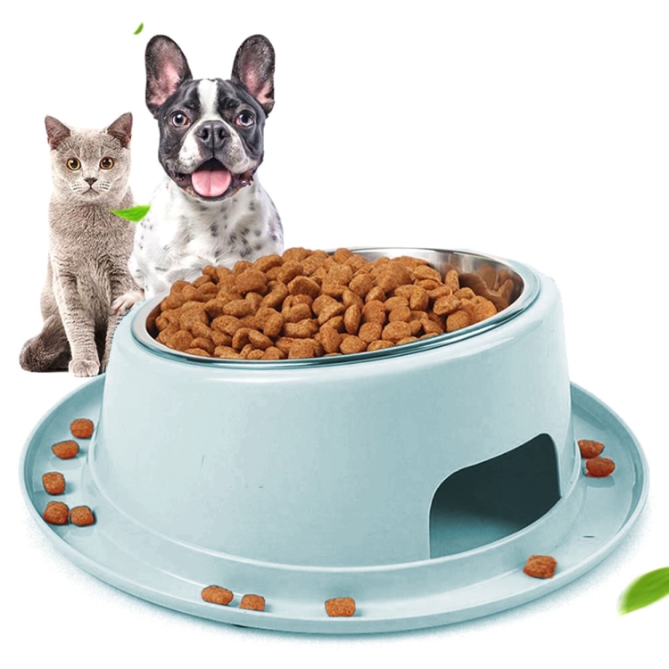 

Safe Non-toxic Non-slip Stainless Steel Cat and Dog Bowl Pet Supplies(Blue)