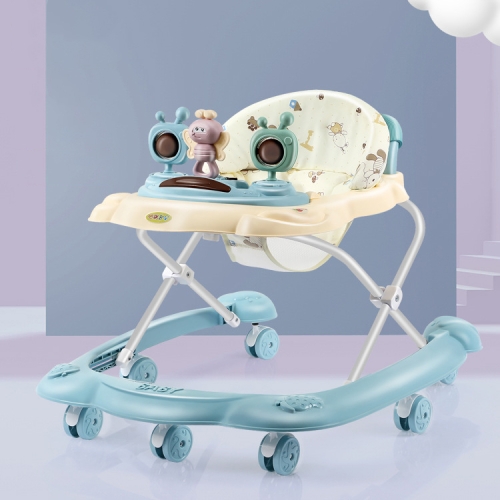 

Baby Walker Anti-O-leg Multi-function Anti-rollover Trolley, Style:Without Awning, Specifications:Regular Version(Blue)