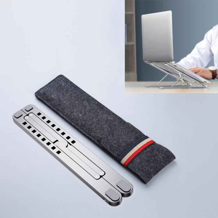 

Portable Aluminum Alloy Folding Adjustable Lifting Tablet Computer Cooling Notebook Stand, Size:L(Gray)