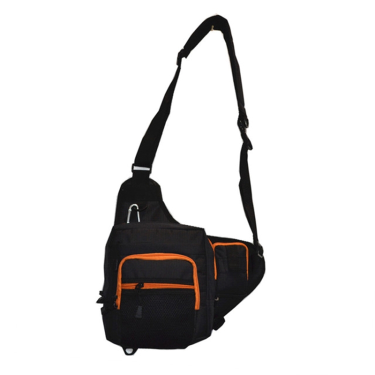 

Outdoor Fishing Supplies Oxford Cloth Tricolor Fishing Crossbody Bag(Black)