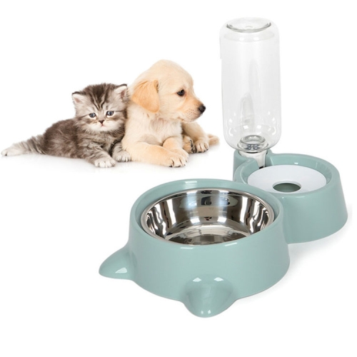 

Pet Supplies Automatic Waterer Cat and Dog Food Bowl Double Bowl(Blue)