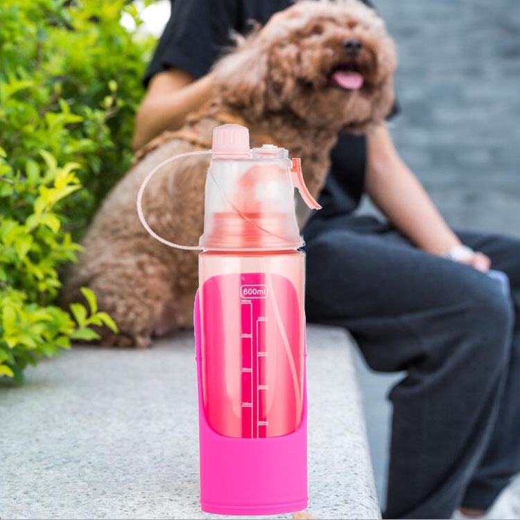

Personal Pet Dual Purpose Pet Spray Type Portable Outgoing Cup Dog Drinking Fountain(Crimson)