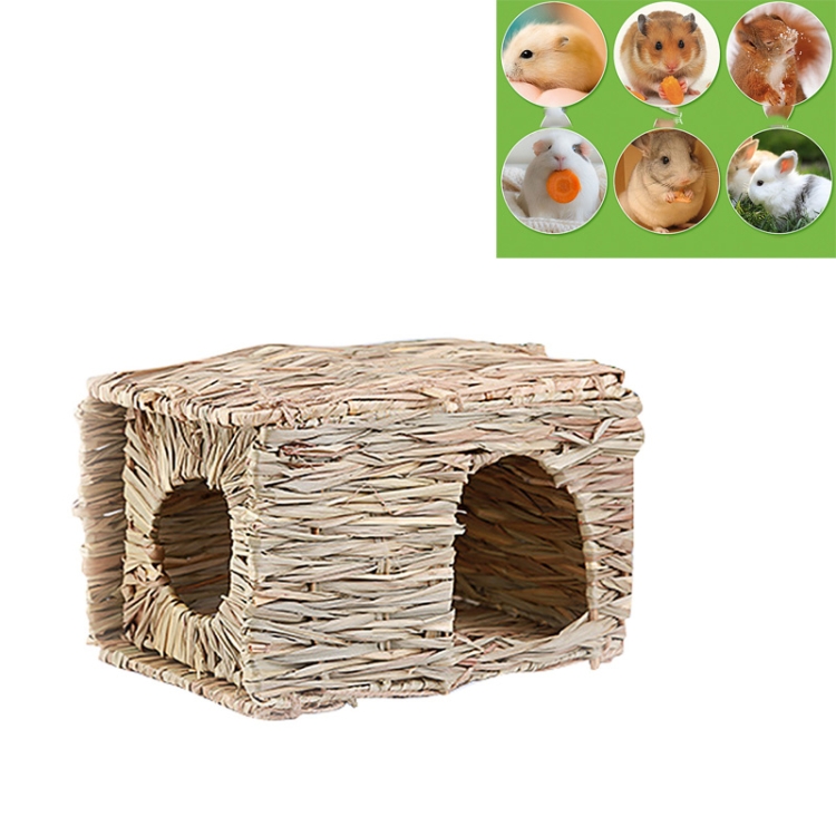 

Folding Hut Rabbit Chinchilla Hamster Hedgehog Guinea Pig Handmade Straw Supplies