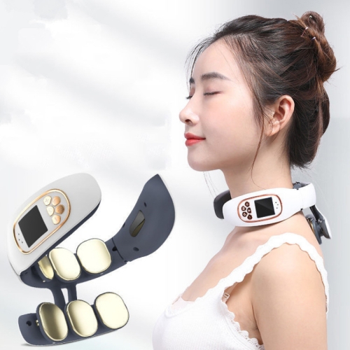 

6-head Cervical Spine Shoulder Massager Multi-function Hot Compress Electric Pulse Home Intelligent Neck Protector(White)