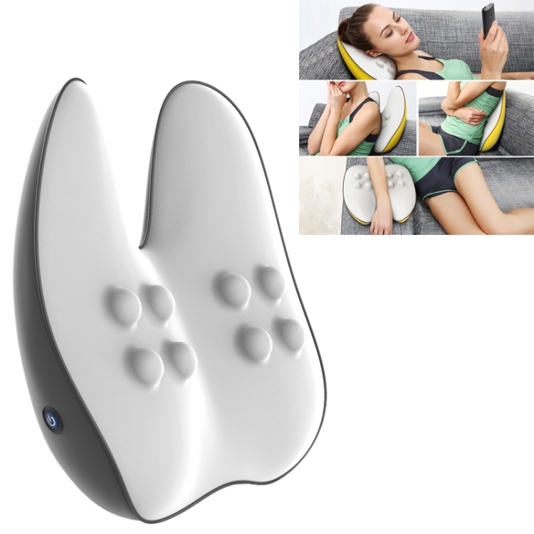

Cervical Massager Waist Shoulder Back Electric Multi-function Massage Pillow Home Body Massage Cushion CN Plug(Dark Gray)
