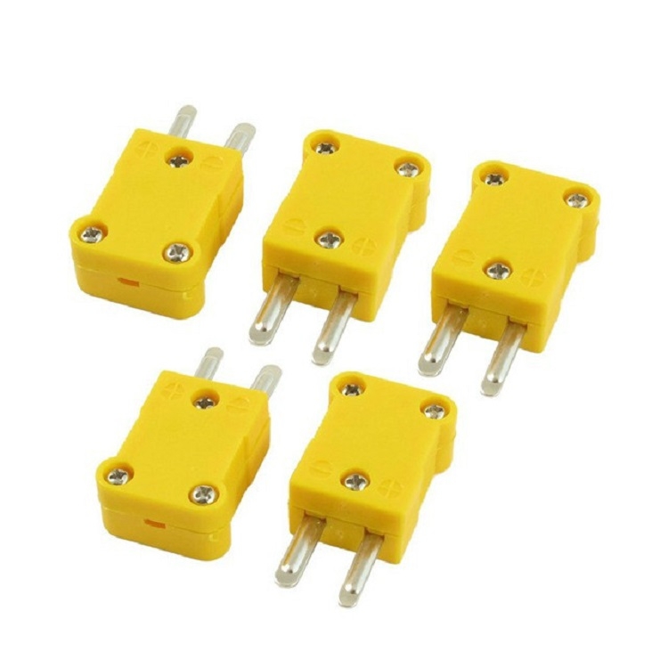 

5 PCS Yellow Plastic Case Flat Temperature Plug