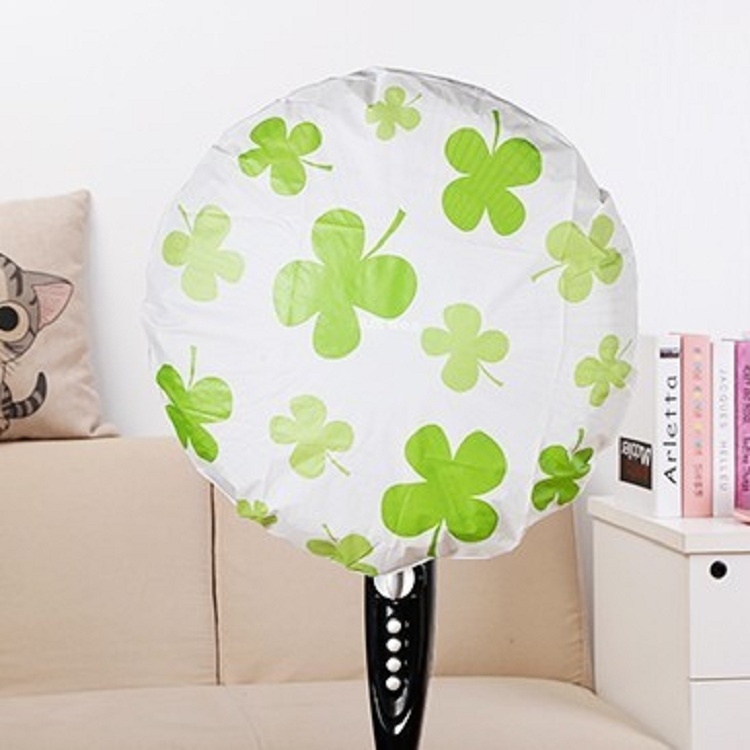 

2 PCS All Inclusive Flower Desktop Floor Standing Electric Fan Dustproof Round Protective Cover(Four Leaf Clover)