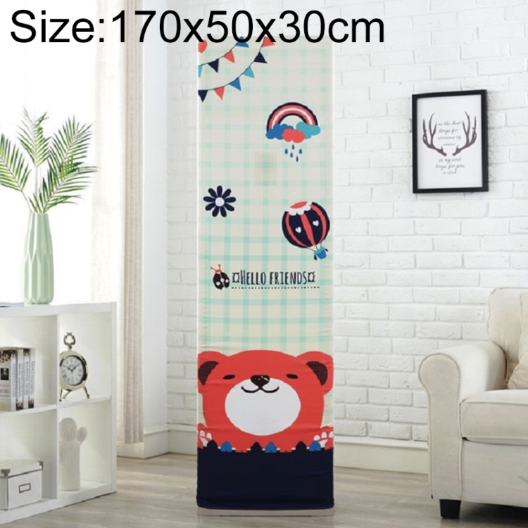 

Simple Vertical Cabinet Type All Inclusive Air Conditioning Fabric Dust Cover, Size:170x50x30cm, Style:Dark Grid Bear