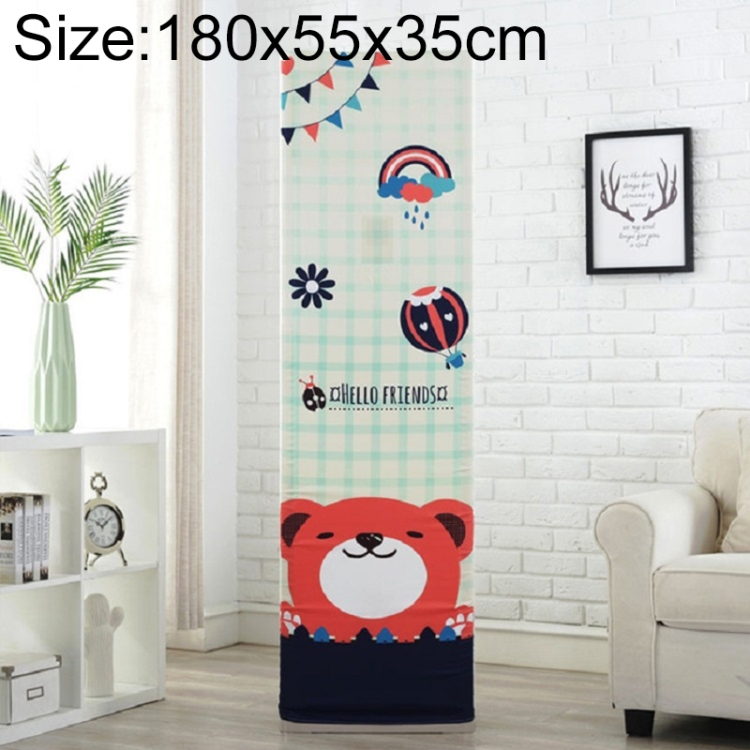 

Simple Vertical Cabinet Type All Inclusive Air Conditioning Fabric Dust Cover, Size:180x55x35cm, Style:Dark Grid Bear