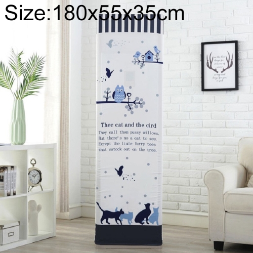 

Simple Vertical Cabinet Type All Inclusive Air Conditioning Fabric Dust Cover, Size:180x55x35cm, Style:Cat and Bird