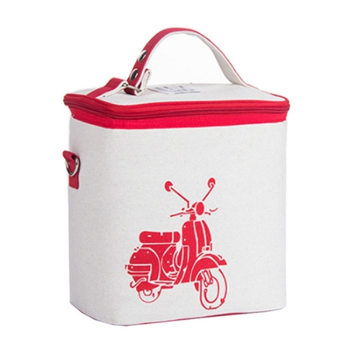 

Cartoon Pattern Portable Refrigerated Insulated Food Picnic Lunch Bag, Color:Red