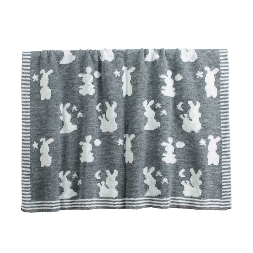 

Baby Cartoon Rabbit Infants Blanket(Gray)