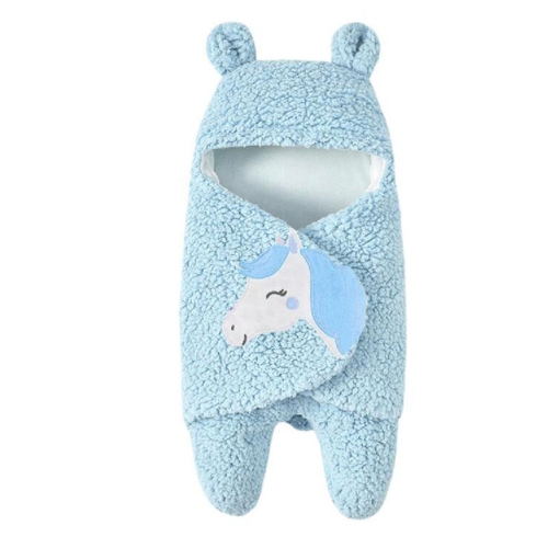 

Cute Cartoon Bear Ear Cotton Baby Sleeping Blanket(Blue)