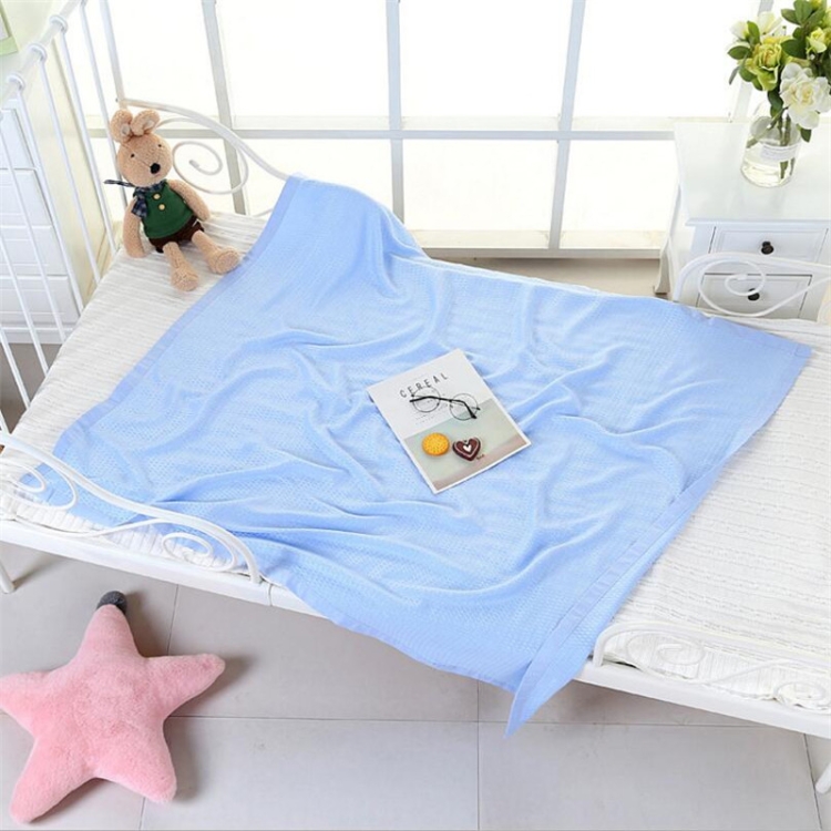 

Summer Bamboo Fiber Baby Sleep Towel Covered with Blanket(Diamond Blue 100x120cm)