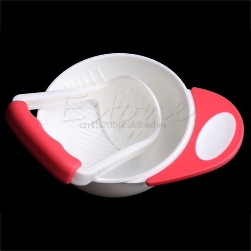 

Baby Grinding Bowl Handmade Grinding Food(Pink)