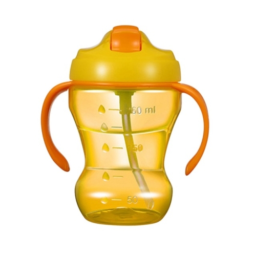 

260ML Baby Child Leak-proof Drinking Cup Training Cup With Handle(Yellow)