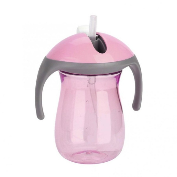 

Anti-Flatulence Anti-Fall 300ML Children Straw Cup(Pink)