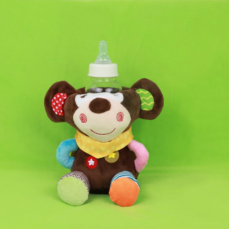 

Animals Cartoon Baby Plush Warm Pouch Feeding Bottle, Style:Monkey Kettle bag