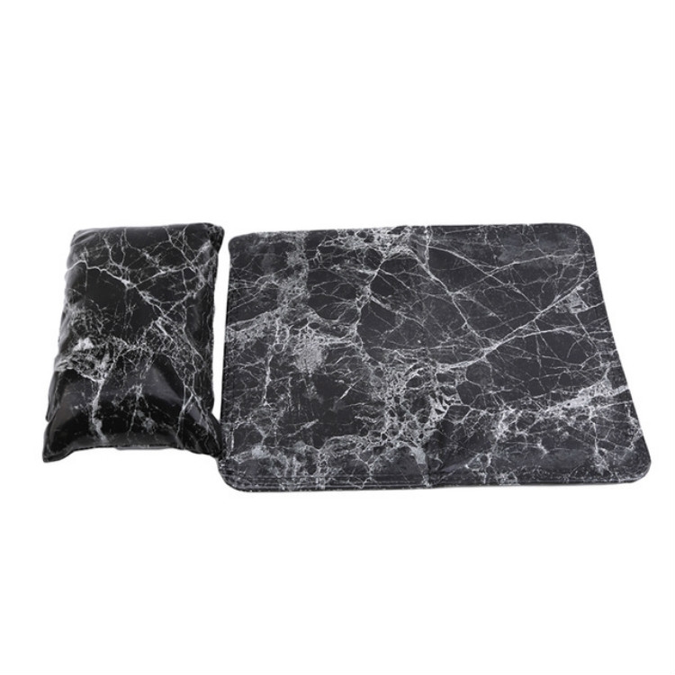 

PU Marble Foldable Hand Pillow Hand Cushion Set Mat(Black)