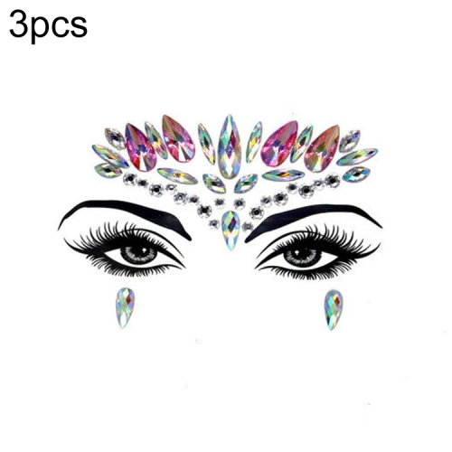 

3 PCS Forehead Green Masquerade Makeup Acrylic Face Sticker, Style:YT-02
