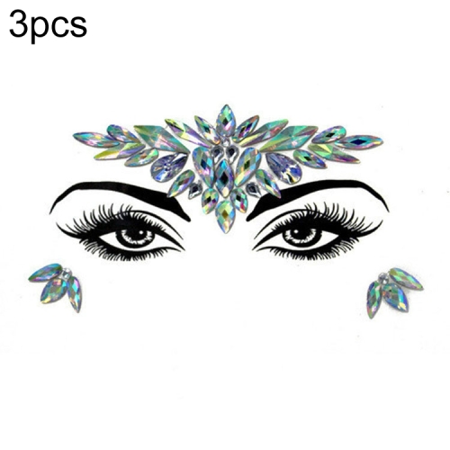 

3 PCS Forehead Green Masquerade Makeup Acrylic Face Sticker, Style:YT-05