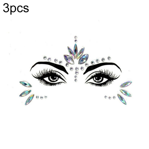 

3 PCS Forehead Green Masquerade Makeup Acrylic Face Sticker, Style:YT-11