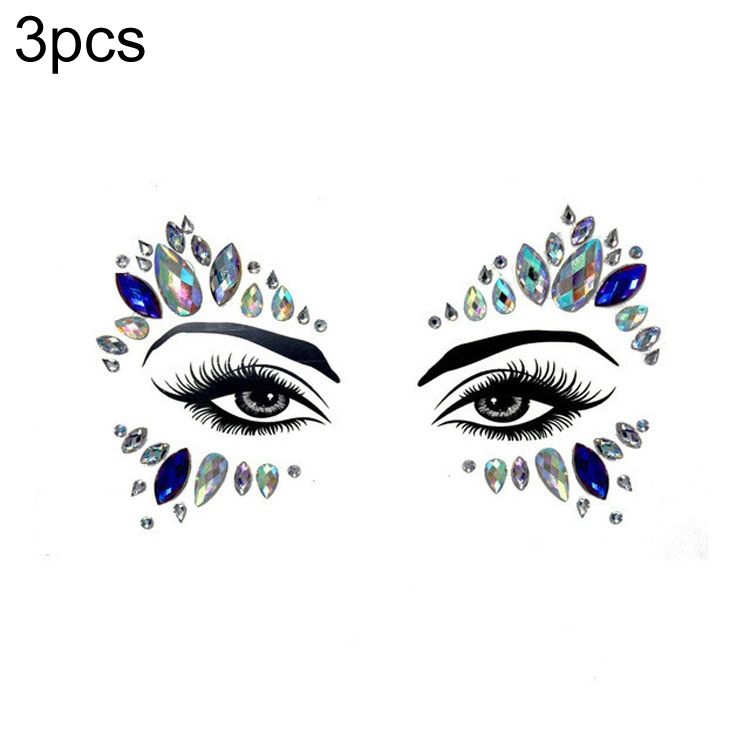 

3 PCS Forehead Green Masquerade Makeup Acrylic Face Sticker
