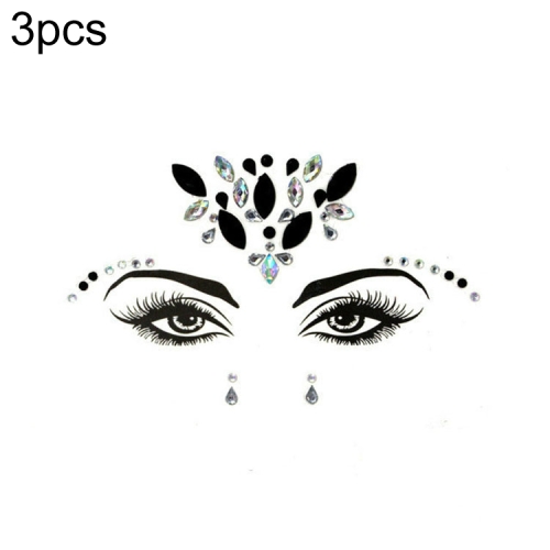 

3 PCS Forehead Green Masquerade Makeup Acrylic Face Sticker, Style:YT-17