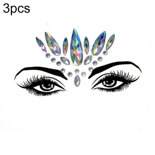 

3 PCS Forehead Green Masquerade Makeup Acrylic Face Sticker, Style:YT-22
