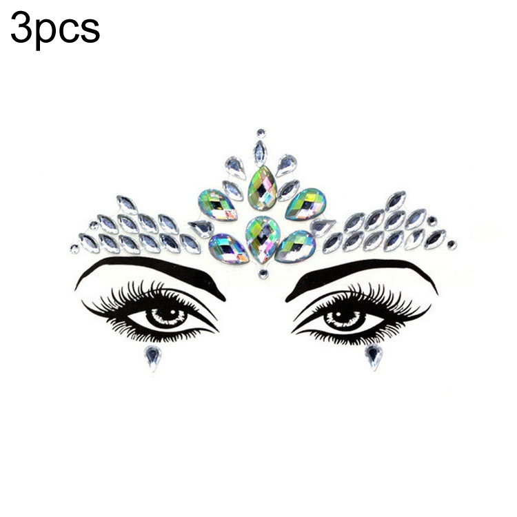 

3 PCS Forehead Green Masquerade Makeup Acrylic Face Sticker, Style:YT-24