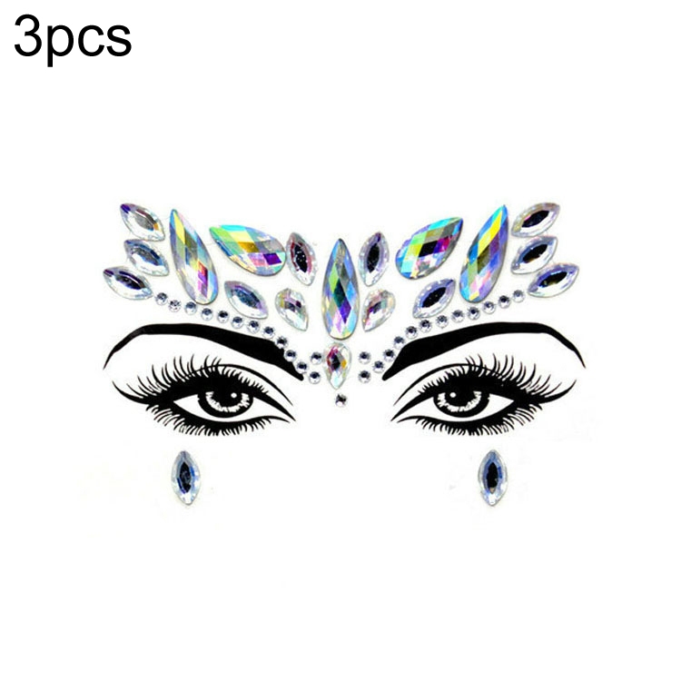 

3 PCS Forehead Green Masquerade Makeup Acrylic Face Sticker