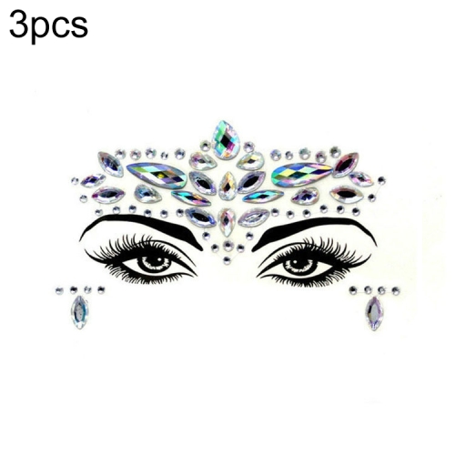 

3 PCS Forehead Green Masquerade Makeup Acrylic Face Sticker